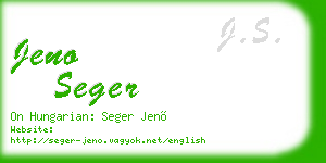 jeno seger business card