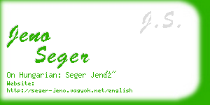 jeno seger business card